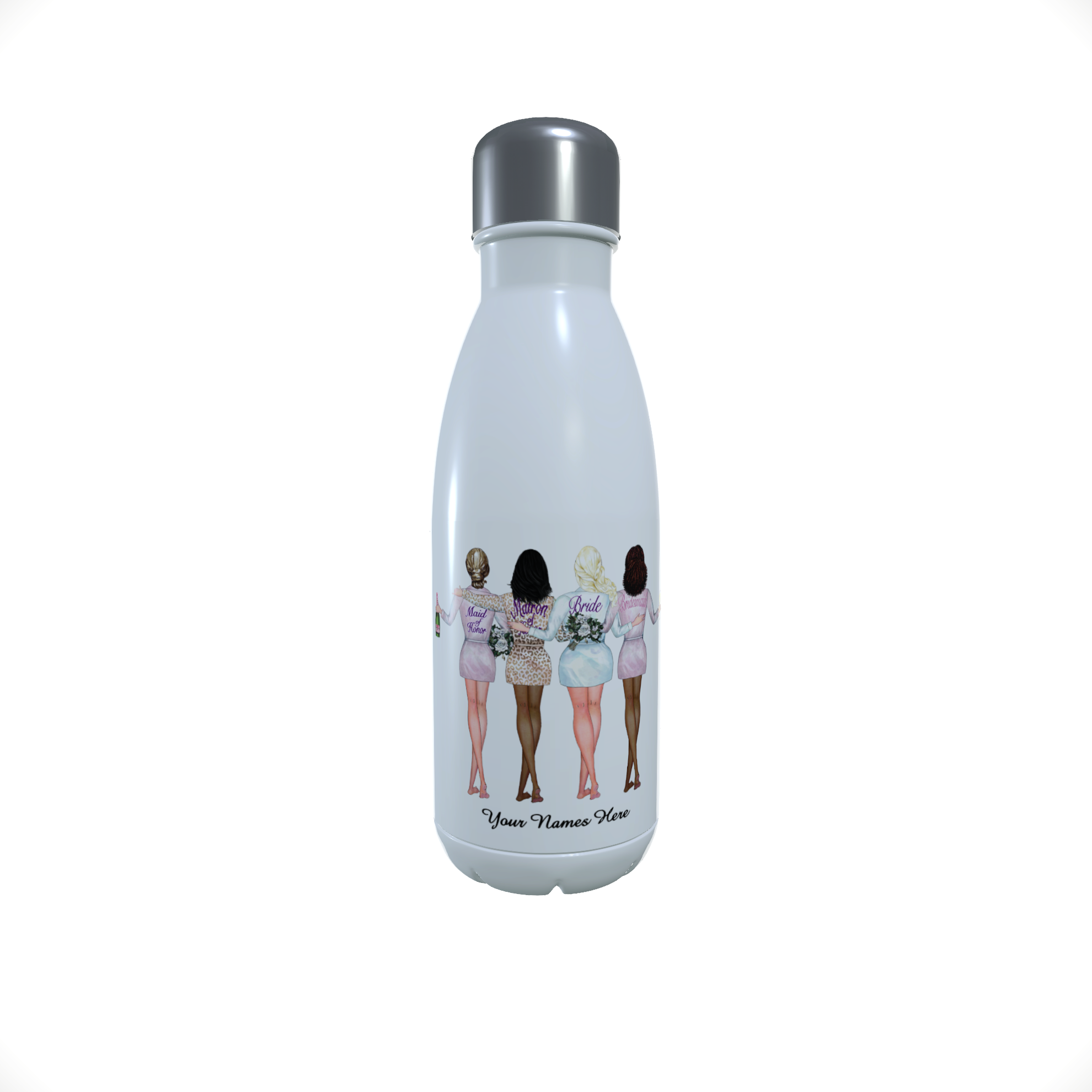 Bride Tribe Personalised Water Bottle, Bride Squad Thermos